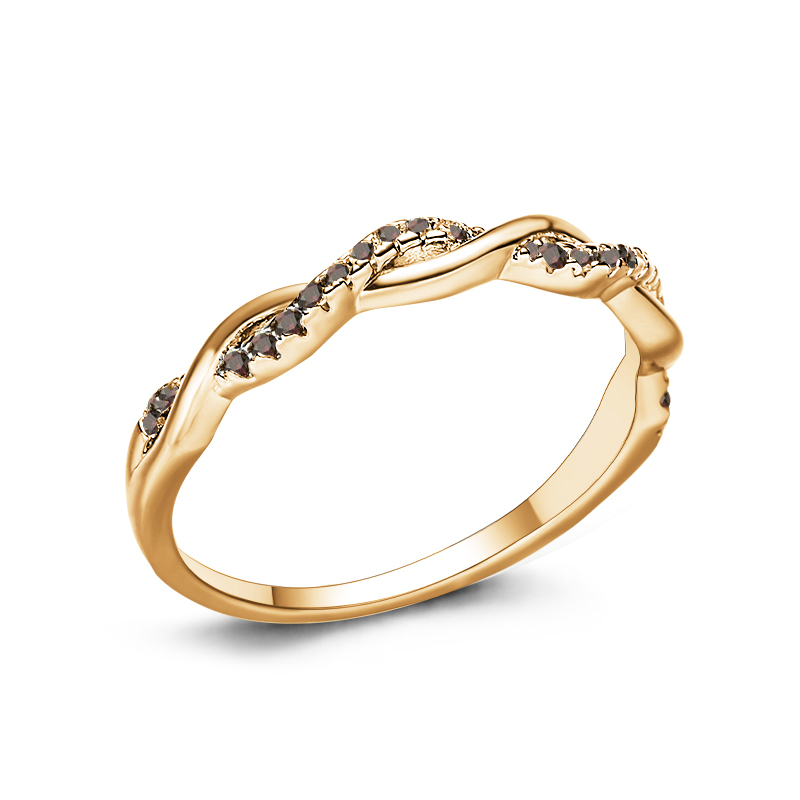 Sotiya Twist Coffee Women's Wedding Ring Sterling Silver-Sotiya