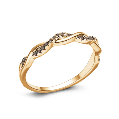 Sotiya Twist Coffee Women's Wedding Ring Sterling Silver-Sotiya