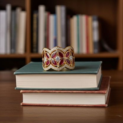 Sotiya Round and Marquise Cut Flower Ring Sterling Silver-Sotiya