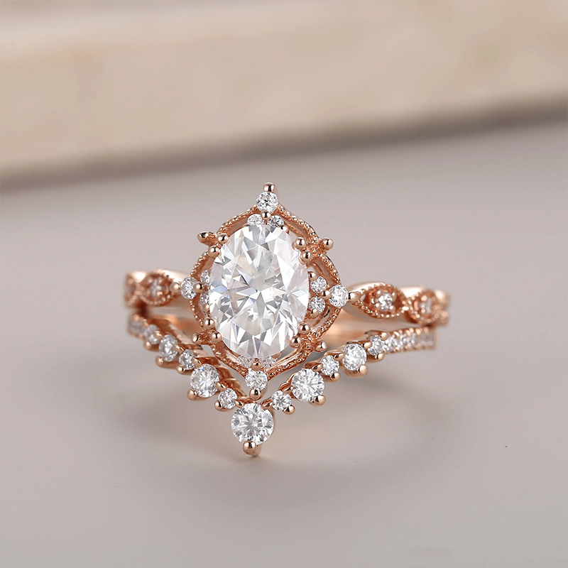 Sotiya Vintage Oval Cut Wedding Bridal Ring Set Sterling Silver-Sotiya