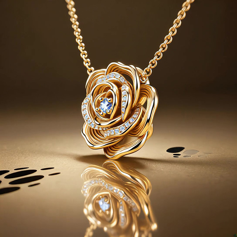 Sotiya Best Buds Hair Rose Round Cut Necklace Sterling Silver-Sotiya