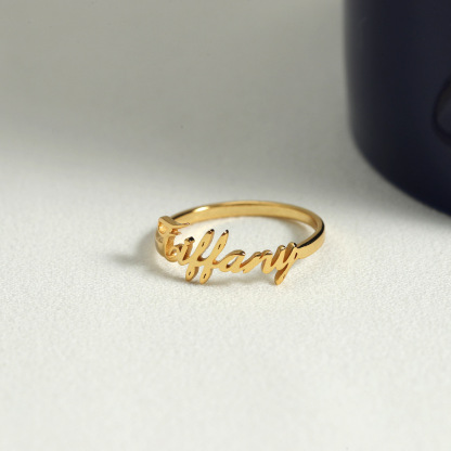 Sotiya Personalized Handwriting Name Ring Sterling Silver-Sotiya