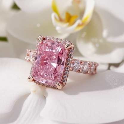 Sotiya Double Halo Sidestone Radiant Cut Engagement Ring Sterling Silver-Sotiya