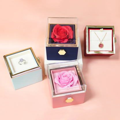 Sotiya Eternal Flower Rotatable Jewelry Gift Box-Sotiya
