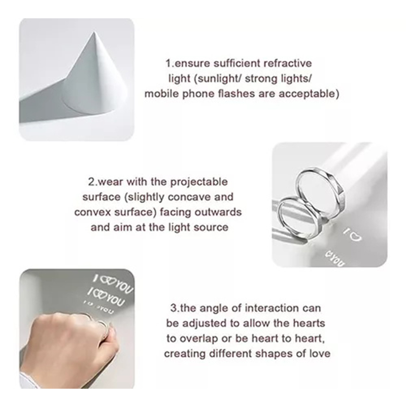 Sotiya "I Love" Secret Projection Adjustable Men's Wedding Ring Sterling Silver-Sotiya