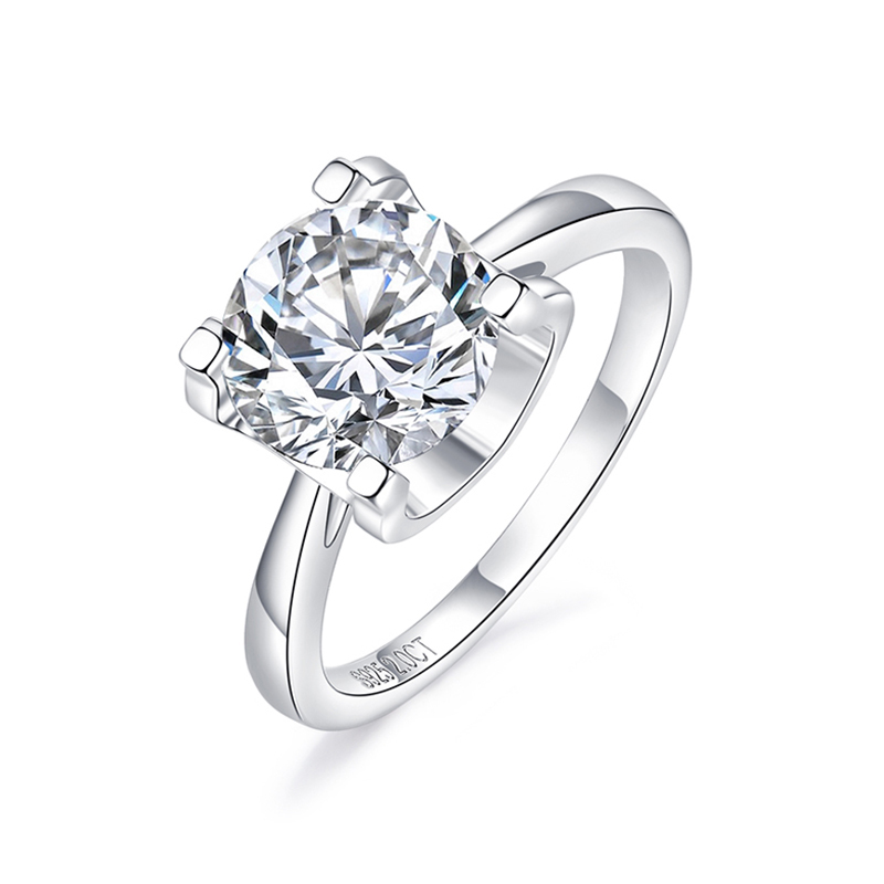 Sotiya Solitaire Round Cut Moissanite Cow Head Engagement Ring Sterling Silver