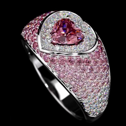 Sotiya Halo Heart Cut Gradient Micro Pave Coffee Engagement Ring Sterling Silver-Sotiya