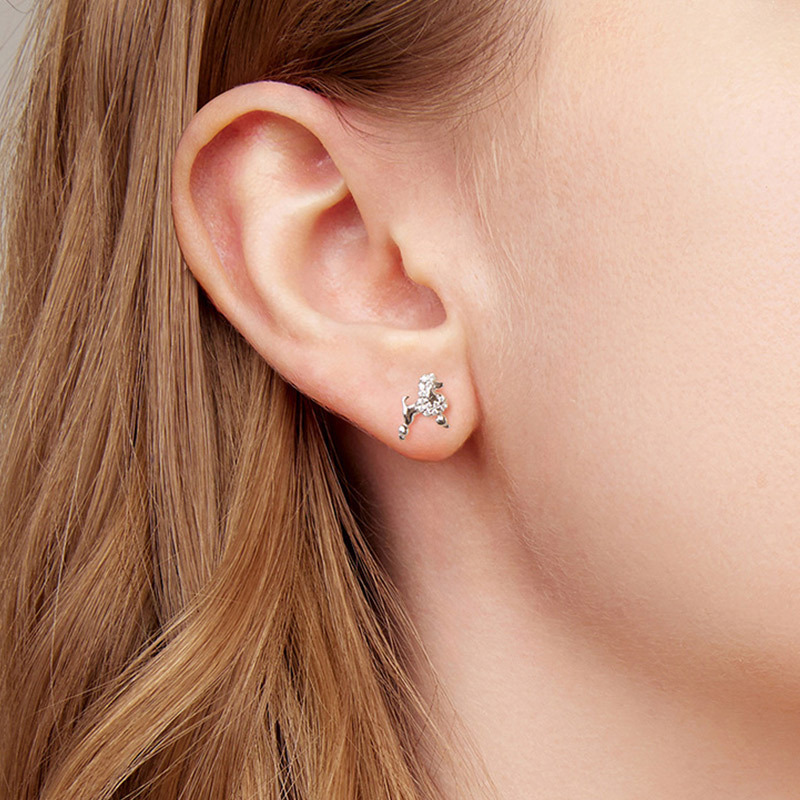 Sotiya Cute Poodle Dog Stud Earrings Sterling Silver-Sotiya