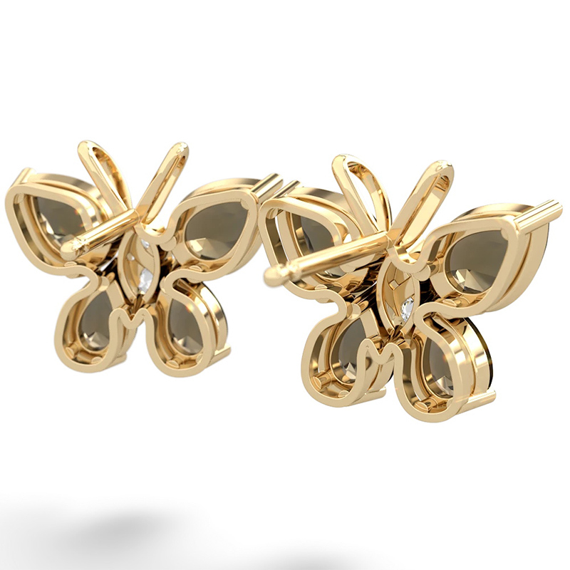 Sotiya Butterfly Pear Cut Coffee Stud Earrings Sterling Silver-Sotiya