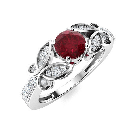 Sotiya Customizable 12 Birthstone Butterfly Round Cut Engagement Ring Sterling Silver