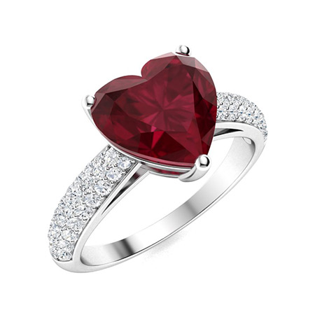 Sotiya Customizable 12 Birthstone Curved Pave Heart-Cut London Blue Topaz Engagement Ring Sterling Silver-Sotiya