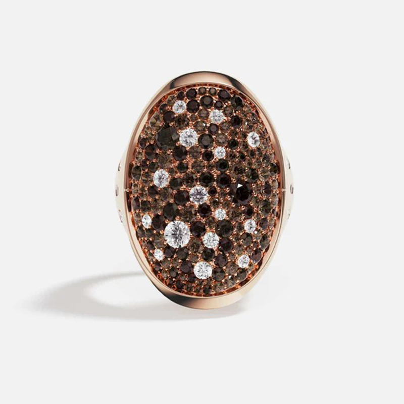 Sotiya Wide Band Coffee Cocktail Ring Sterling Silver-Sotiya