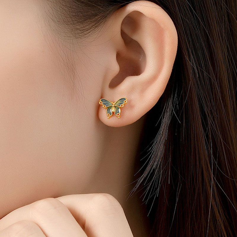 Sotiya Enamel Butterfly Animal Collection Earrings Sterling Silver-Sotiya