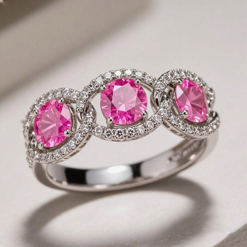 Sotiya Chain Link Round Cut Coffee Women's Wedding Ring Sterling Silver-Sotiya