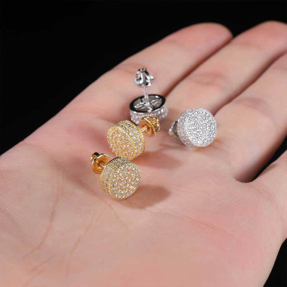 Sotiya Round Shape Men's Stud Earrings-Sotiya