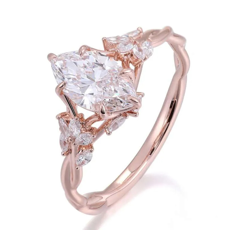 Sotiya Vintage Marquise Cut Vine Cluster Engagement Ring Sterling Silver-Sotiya