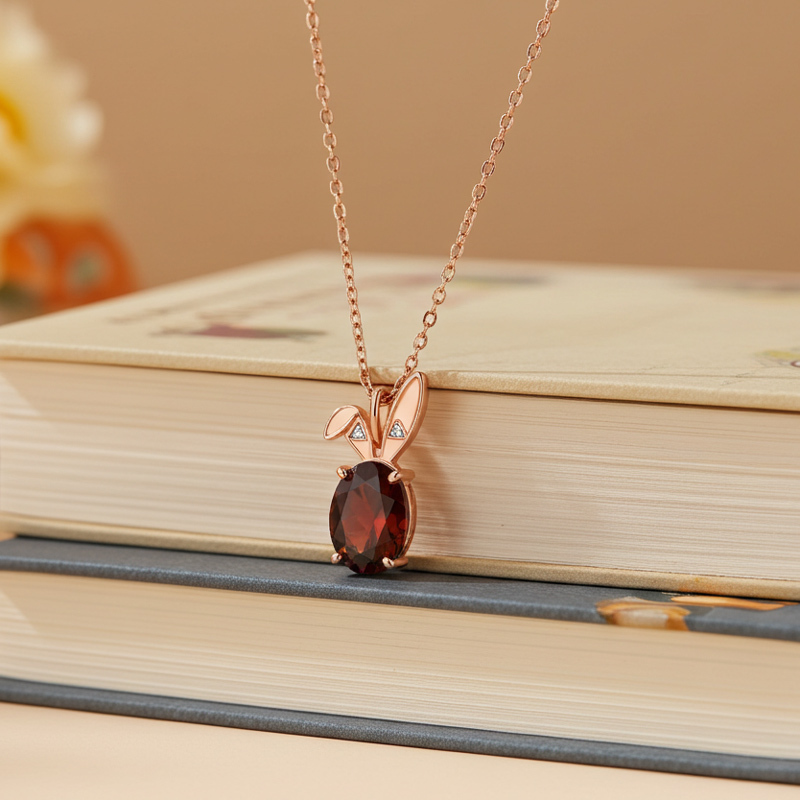 Sotiya Animal City Bunny Inspired Oval Cut Coffee Necklace Sterling Silver-Sotiya