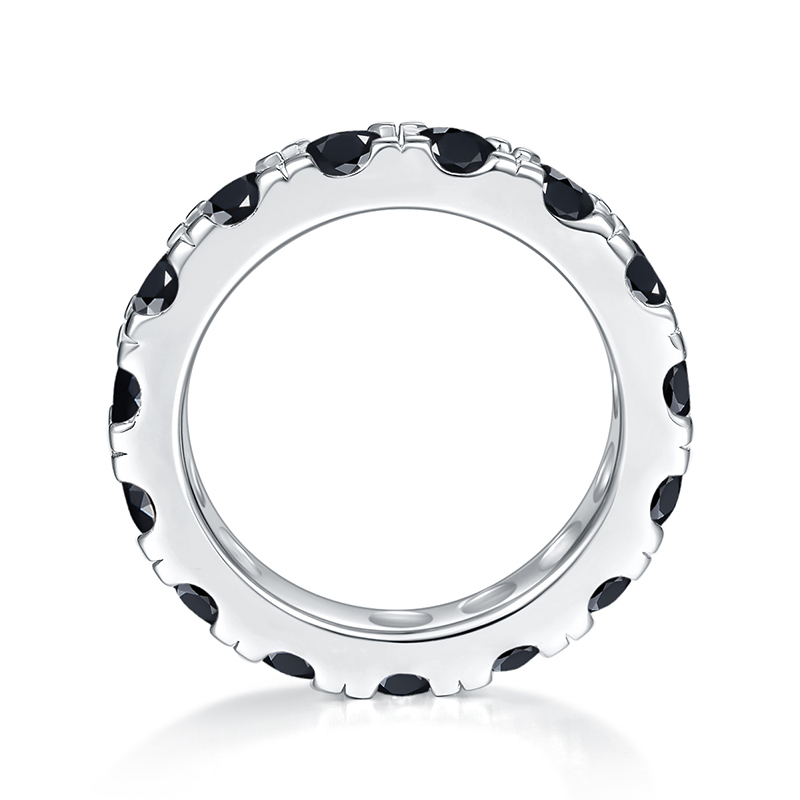 Sotiya Simple Round Cut Moissanite Eternity Ring Sterling Silver-Sotiya