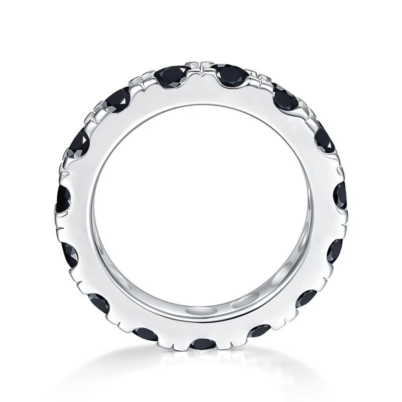 Sotiya Simple Round Cut Moissanite Eternity Ring Sterling Silver-Sotiya