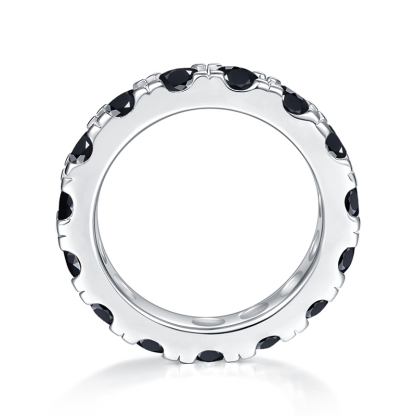 Sotiya Simple Round Cut Moissanite Eternity Ring Sterling Silver-Sotiya