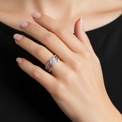 Sotiya Vintage Celtic Knot Round Cut Engagement Ring Sterling Silver-Sotiya