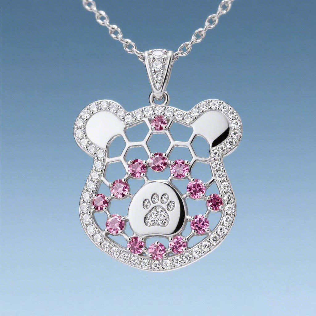 Sotiya Best Buds Bear Inspired Pet Cat Paw Necklace Sterling Silver-Sotiya