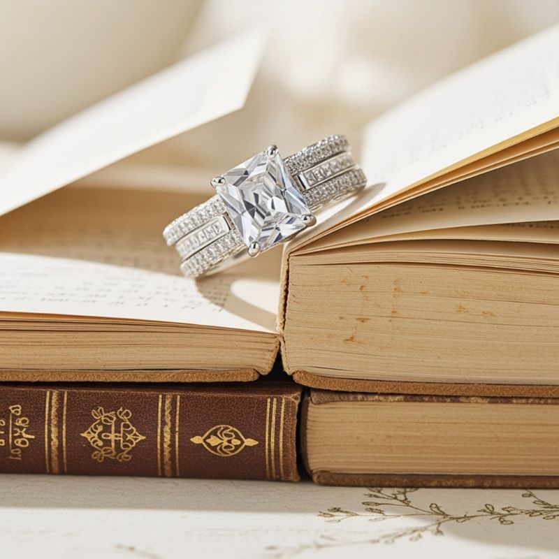 Sotiya Interchangeable Radiant Cut Wedding Bridal Ring Set Sterling Silver-Sotiya