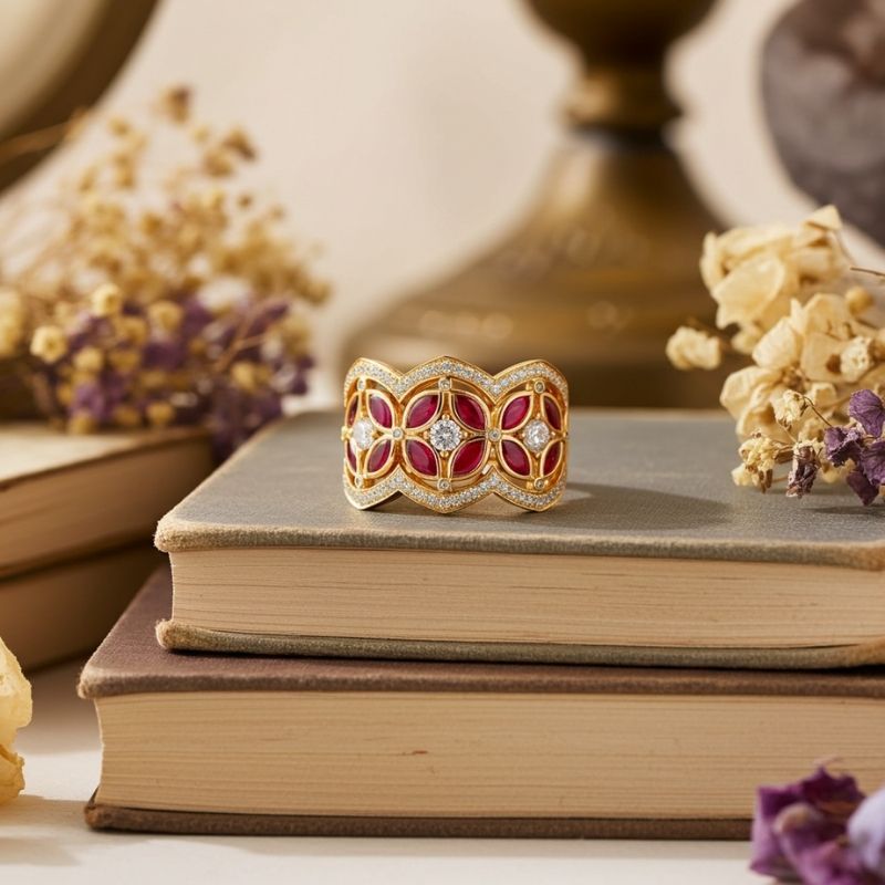 Sotiya Round and Marquise Cut Flower Ring Sterling Silver-Sotiya