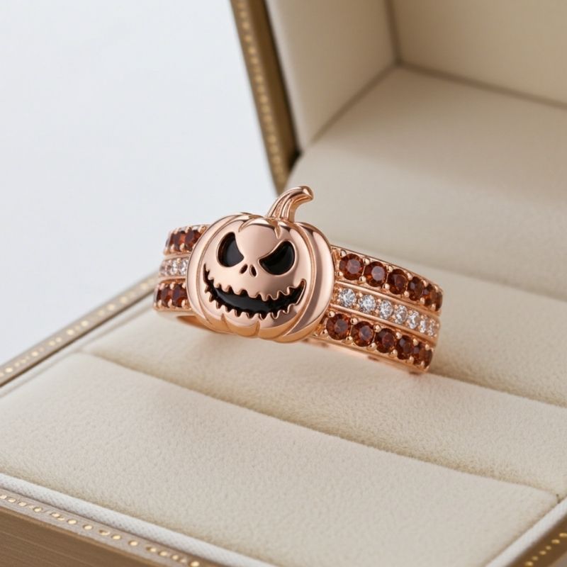 Sotiya Chocolate Skull Pumpkin Inspired Cocktail Ring Sterling Silver-Sotiya