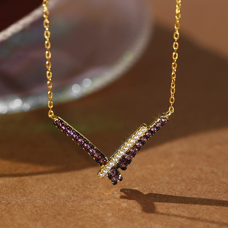 Sotiya Two Tone Round Cut Coffee Necklace Sterling Silver