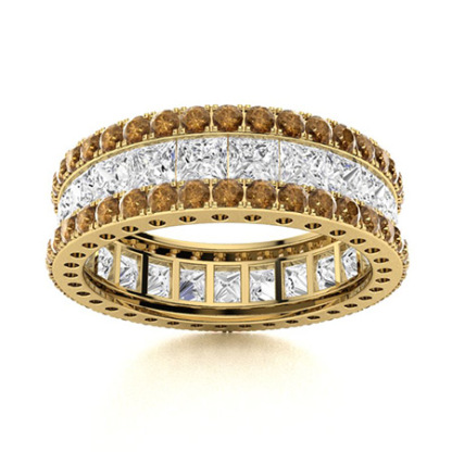 Sotiya Princess Cut Coffee Eternity Ring Sterling Silver-Sotiya