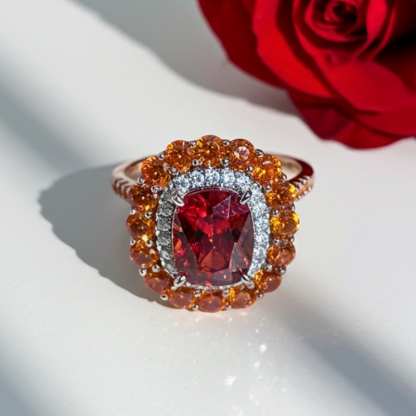 Sotiya Cathedral Double Halo Cushion Cut Engagement Ring Sterling Silver-Sotiya