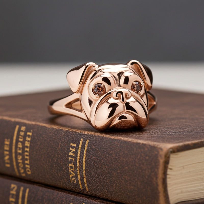 Sotiya Bulldog Coffee Cocktail Ring-Sotiya