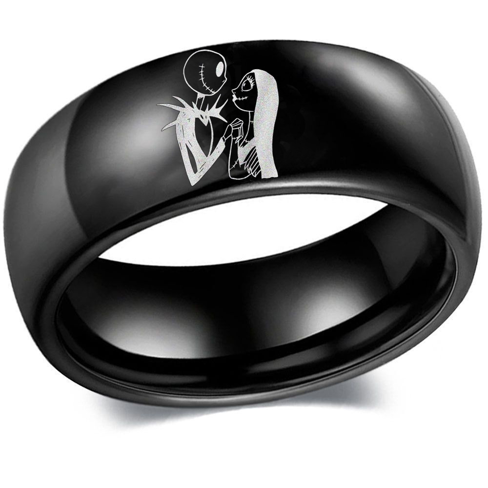 Sotiya Halloween Skull Couple Design Women's Wedding Ring Titanium Steel-Sotiya