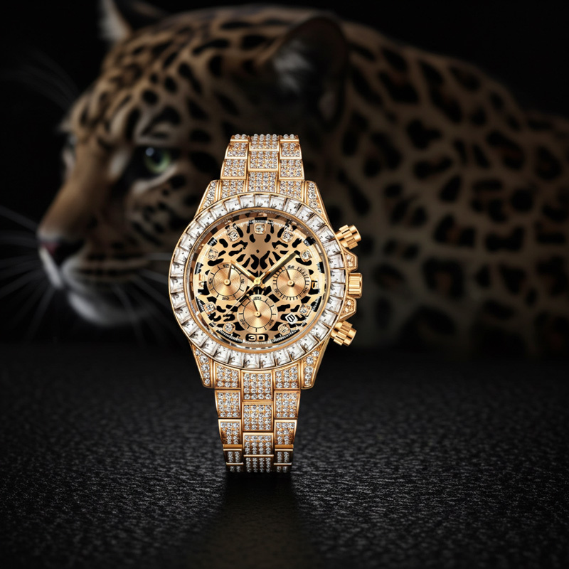 Sotiya Leopard Print Tortoiseshell Pattern Dial Luxury Waterproof Quartz Unisex Watch-Sotiya