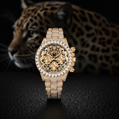 Sotiya Leopard Print Tortoiseshell Pattern Dial Luxury Waterproof Quartz Unisex Watch-Sotiya