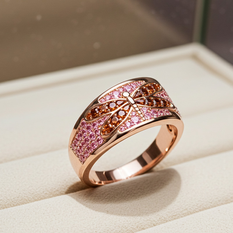 Sotiya Dragonfly Coffee Women's Wedding Ring Sterling Silver-Sotiya