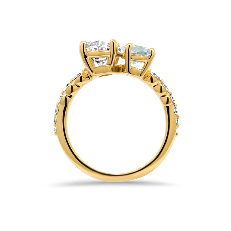 Sotiya Personalized Oval and Pear Cut Two Stone Engagement Ring-Sotiya