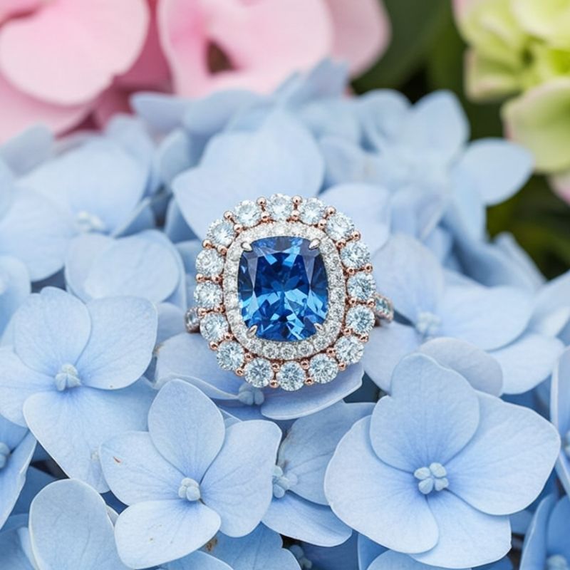 Sotiya Cathedral Double Halo Cushion Cut Engagement Ring Sterling Silver-Sotiya