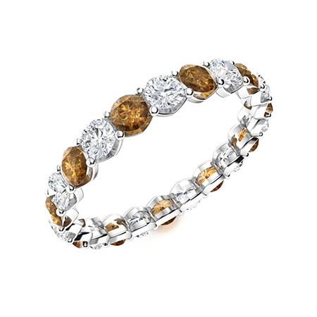 Sotiya Classic Round Cut Coffee Eternity Ring Sterling Silver-Sotiya