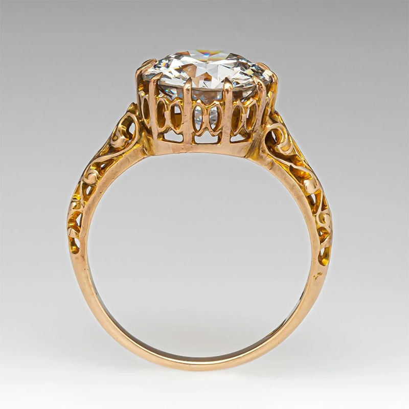 Sotiya Spectacular Victorian Vintage Round Cut Engagement Ring Sterling Silver-Sotiya