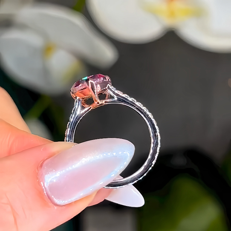 Sotiya Pink Heart Cut Engagement Ring Sterling Silver-Sotiya