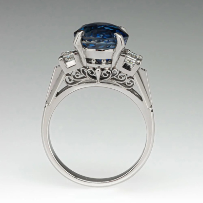 Sotiya Vintage Three Stone Round Cut Engagement Ring Sterling Silver-Sotiya