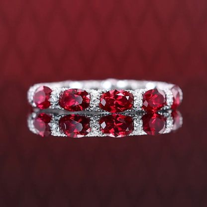 Sotiya Oval Cut Eternity Ring Sterling Silver