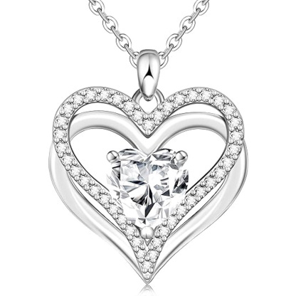 Sotiya 12 Birthstones Intertwined Heart Cut Necklace Sterling Silver-Sotiya