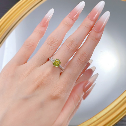 Sotiya Round Cut Engagement Ring Sterling Silver-Sotiya