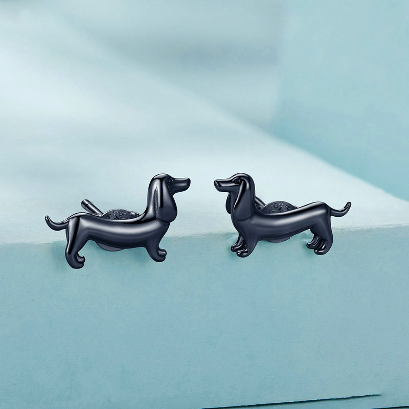 Sotiya Cute Dachshund Dog Stud Earrings Sterling Silver-Sotiya