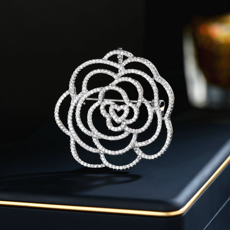 Sotiya Hollow Camellia Brooch-Sotiya