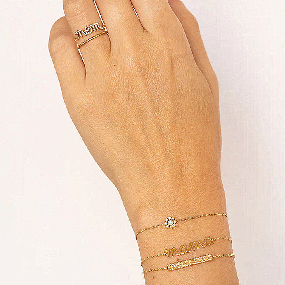 Sotiya Polished Letter Mama Bracelet Sterling Silver-Sotiya