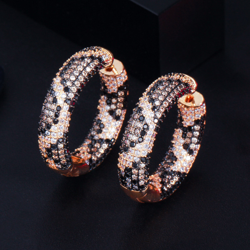 Sotiya Leopard Print Design Hoop Earrings-Sotiya